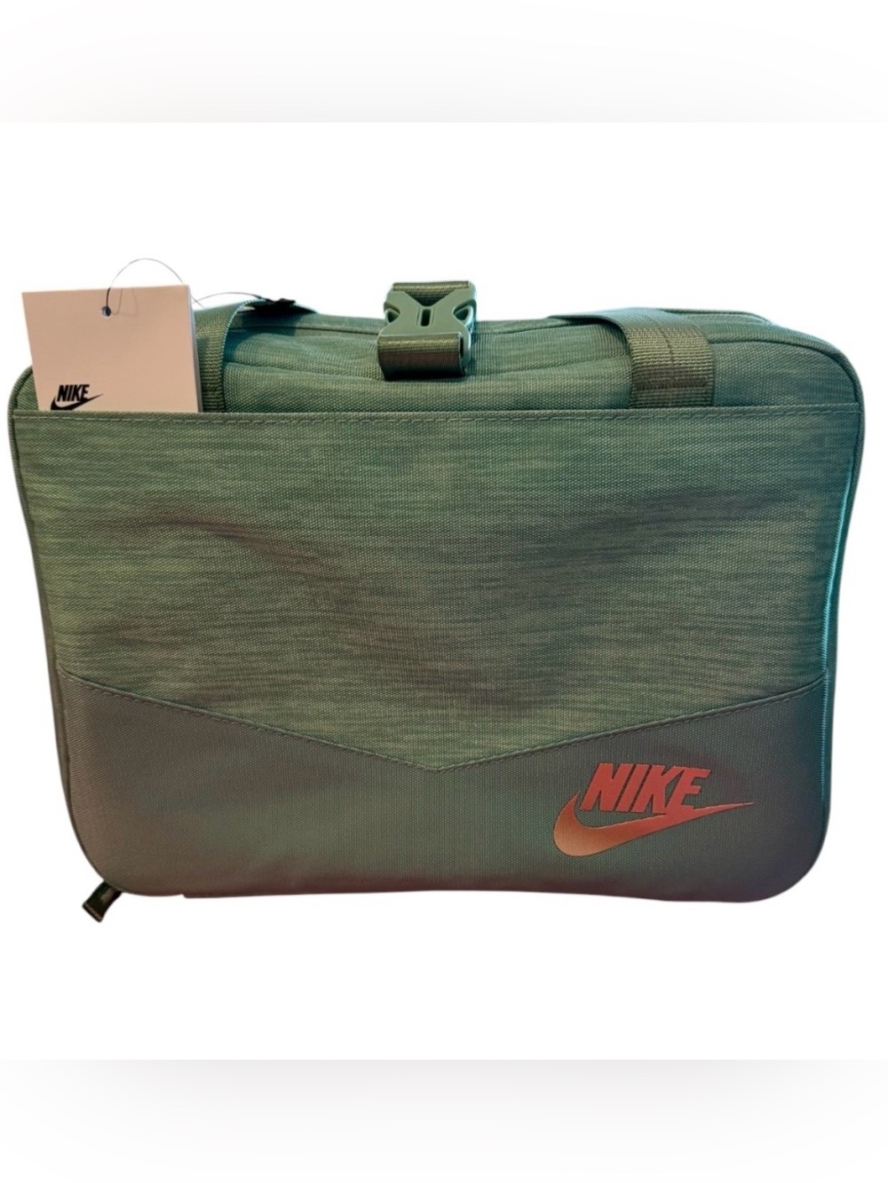 Nike Futura Square Large Sage Green Lunch Bag Copper Logo NWT